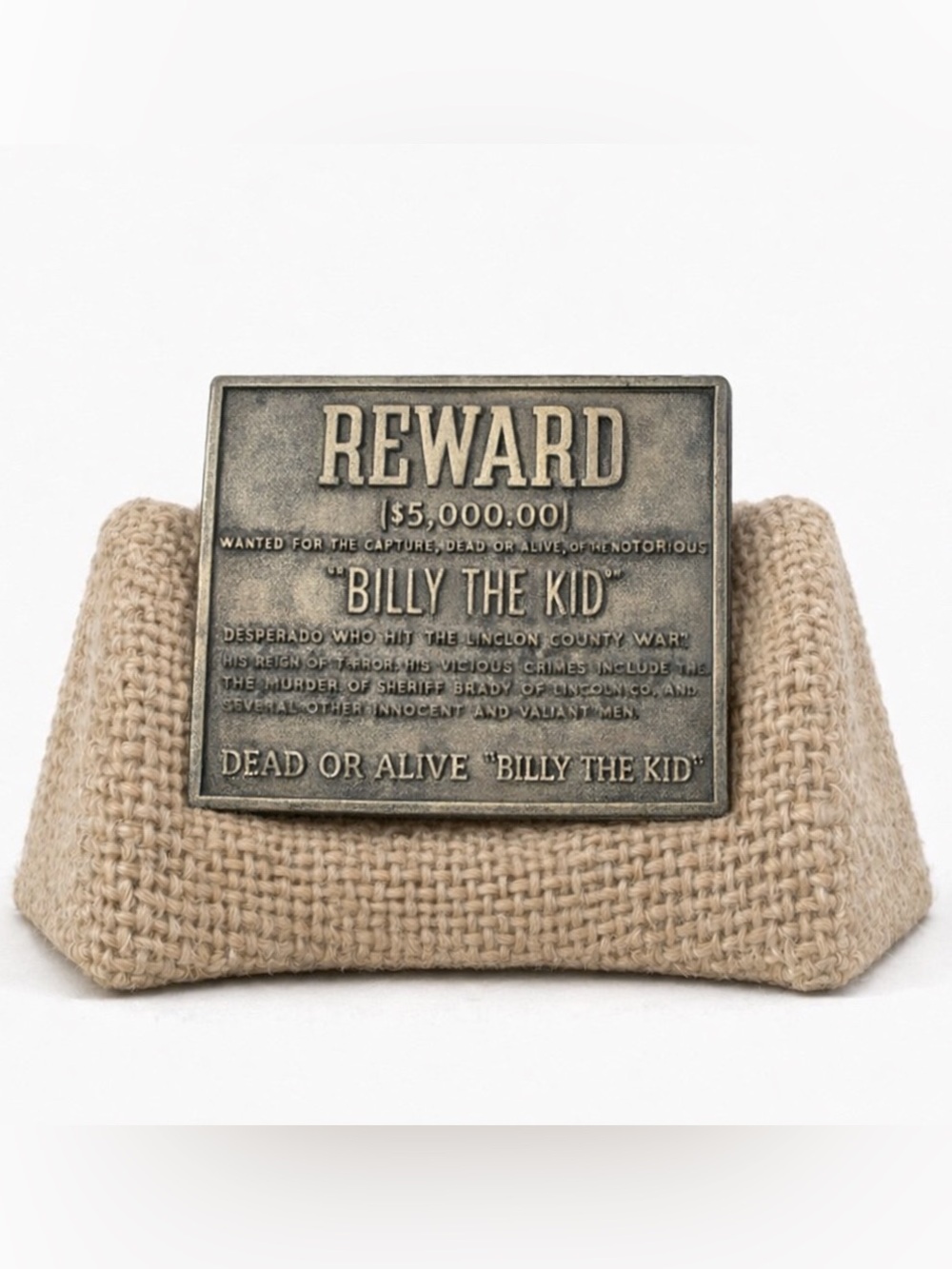 Vintage 1970s Billy The Kid Reward Poster Belt Buckle